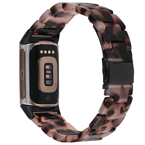 Limque Resin Band Compatible with Fitbit Charge 6/ Fitbit Charge 5, Waterproof & Lightweight Bracelet Wristband Replacement with Stainless Steel Buckle, Fashion Strap for Fitness Tracker Women - Image 1