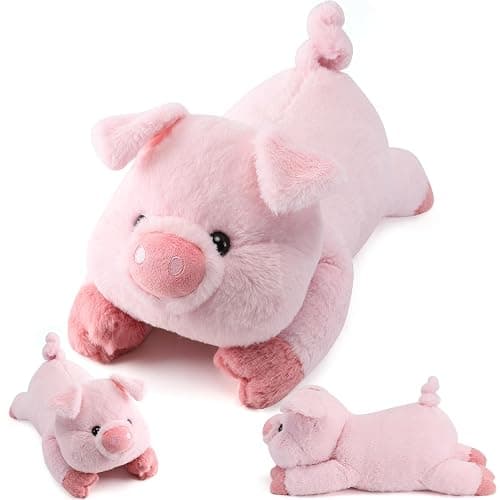 gnomantic Pig Weighted Stuffed Animals - 22 Inch 4.5 Pounds Weighted Plushies Pig - Big Plush Stuffed Animals Pillow - Cute Plush Toys Gifts for Kids & Adults - Image 1