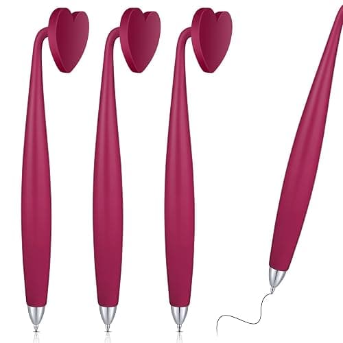 Glenmal 3 Pcs Magnetic Pens Black Ink Funny Wiggle Pen Heart Shape for Fridge and Other Magnetic Surfaces, Gifts Office Supplies(Purple) - Image 1