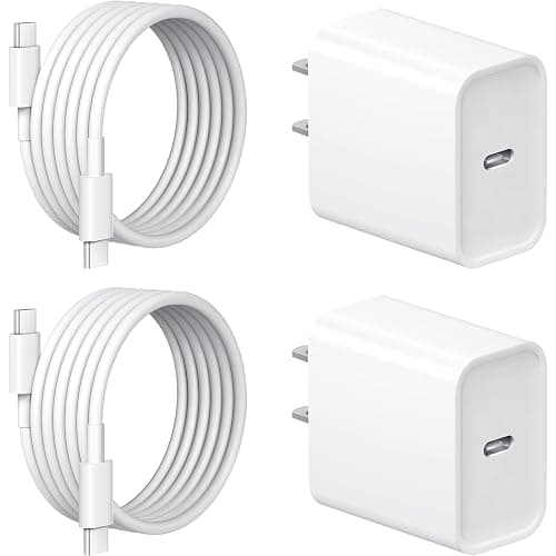 iPhone 17 16 15 Charger Fast Charging 2+2Pack 20W USB C Wall Charger with 6FT Fast Charging Cable Compatible with iPhone 17/17 Air/17 Pro/17 Pro Max/iPhone 16/15 Series, iPad Pro/AirPods - Image 1