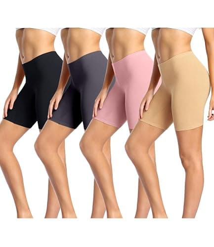 wirarpa Women's Cotton Boy Shorts Underwear Anti Chafing Soft Biker Short Plus Boy Shorts Panties 4 Pack - Image 1