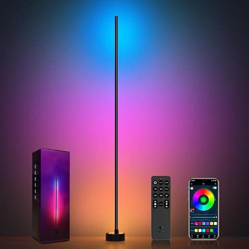 Miortior Corner Floor Lamp - Smart RGB LED Corner Lamp with App and Remote Control, 16 Million Colors & 68+ Scene, Music Sync, Timer Setting - Ideal for Living Rooms, Bedrooms, and Gaming Rooms - Image 1