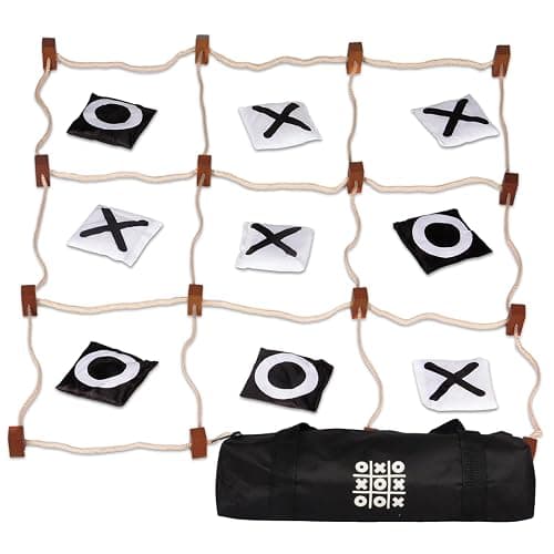 Giant Tic Tac Toe Outdoor Games, Bean Bag Toss for Kids and Adults, 4Ft x 4Ft, Large Backyard Family Game, No Assembly, Indoor Outdoor Play, Portable Giant Lawn Games, Instant Setup - Image 1