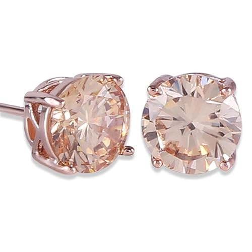 GULICX Rose Gold Tone Yellow Crystal Royal Journey Jewelry Eternity Stud Earring - Image 1