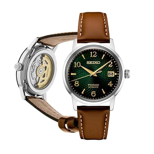 SEIKO Automatic Watch for Men - Presage Cocktail Time - Patterned with Golden Numerals and Date Calendar, 50m Water-Resistant - Image 1