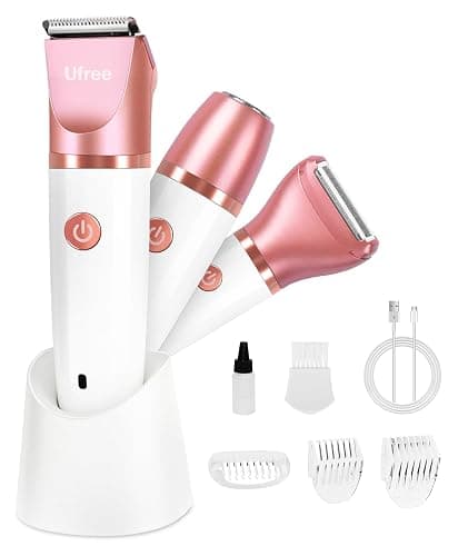 Ufree Electric Shaver Razors for Women Pubic Hair, Bikini Trimmer for Face and Body Hair, Wet & Dry Use Groomer, Hair Trimmer, Birthday Gifts for Women, Gold - Image 1