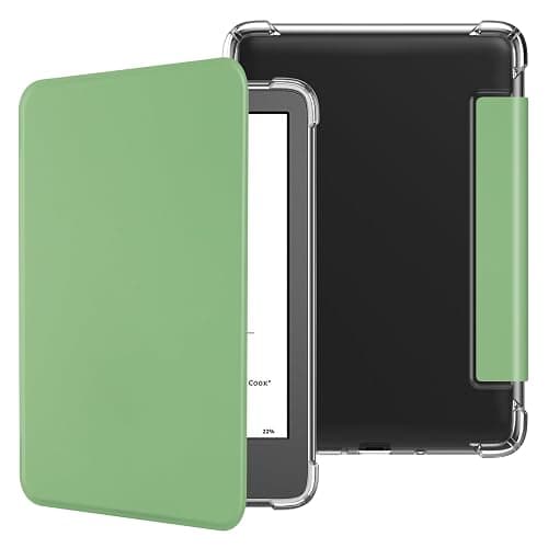 HGWALP Case for 6" Kindle (11th Generation-2024/2022 Release), Ultra Clear Soft Flexible Transparent TPU Back Cover Light Shell with Auto Wake/Sleep for Kindle 2024/2022 11th Gen.,Matcha Green - Image 1