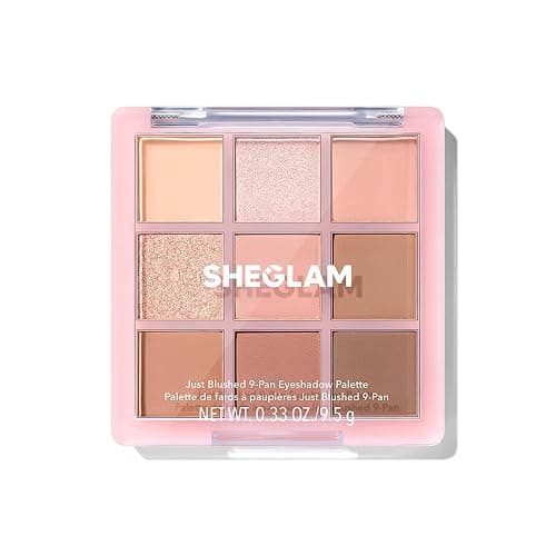 SHEGLAM Eyeshadow Palette 9-Color Ultra-pigmented Shimmer & Matte Shades, Vegan & Cruelty-free-Just Blushed - Image 1