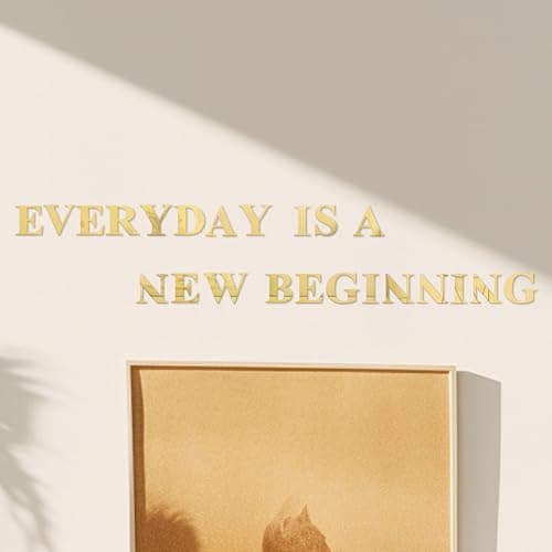 LELE LIFE Acrylic Mirror Wall Decor Stickers, Removable 3D Home Inspirational Quote Mirror Decals Art Motivational Letter Motto Decoration for Living Room Bedroom Office (Gold) - Image 1