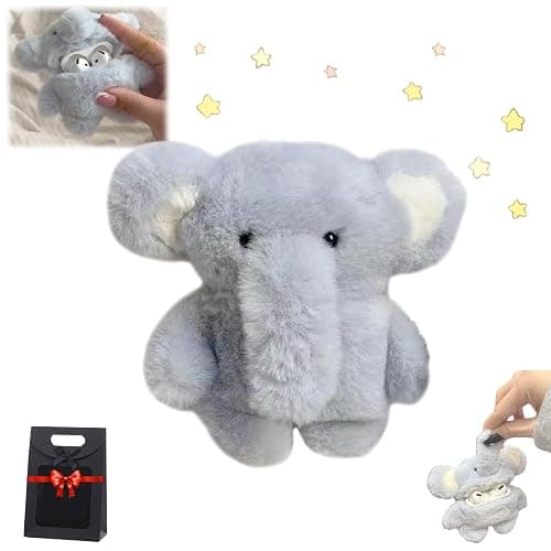 Custodia protettiva in peluche per Airpod, con elefante 3D, antiurto, pelosa Elloymcc, custodia per AirPods, anti-caduta (1 pezzo, AirPods 4) - Image 1