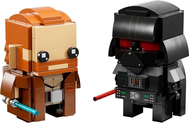 LEGO 40547 Brickheadz Star Wars Darth Vader und Obi Wan Kenobi, aus Ziegelsteinen gebaute Ausstellungsmodelle der ikonischen Charaktere, 260 Teile 10 - Image 1