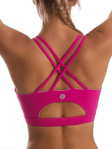 RUNNING GIRL Sports Bras for Women,Padded Sports Bra Tank Top Sexy Crisscross Back High Impact Longline Workout Yoga Bra - Image 1