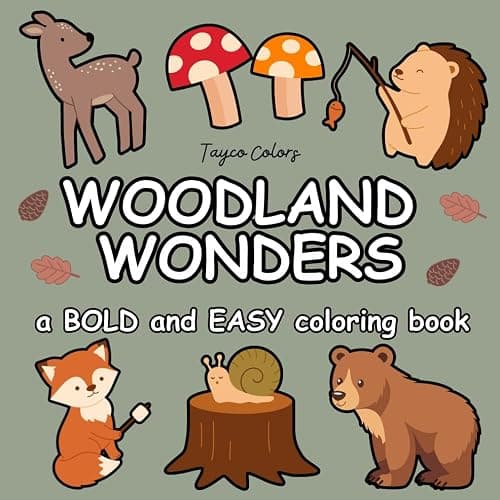 Woodland Wonders: Coloring Book for Adults and Kids, Bold and Easy Designs, Simple Illustrations Featuring Woodland Animals and Scenes (Bold and Easy Coloring Books) - Image 1