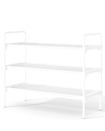 Kitsure Shoe Rack for Closet, Sturdy and Long-Lasting Shoe Shelf, Shoe Rack for Entryway, Personalized DIY Shoe Organizer, Shoe Rack Organizer for Space-Saving, 27.6" x 11.8" x 22.6", White - Image 1