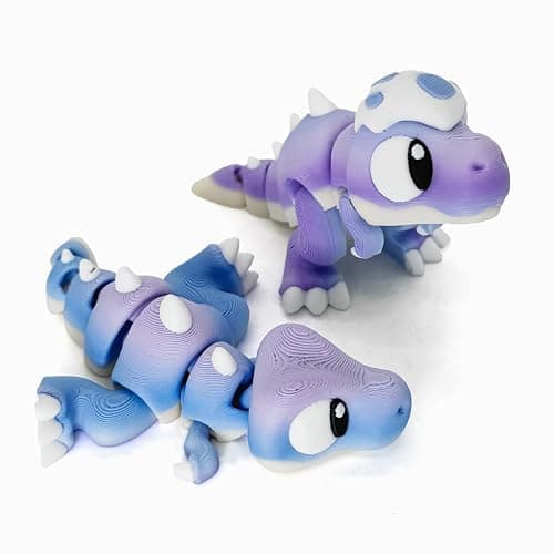 2Pcs 3D Printed Eggshell Dragon,Happy Little Dinosaurs,Dinosaurs Cute Perfect Desk Pet for Animal Collectors,3D Printed Dragon Fidget Home Office Decor(Blue) - Image 1