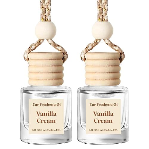 C Classy Car Air Freshener Hanging 2 Pack, Vanilla Cream Essential Oil Diffuser for Cars, Long-Lasting Fragrance, Cute Car Accessories, C ar Air Fresheners for Women & Men Gift, Made in USA - Image 1