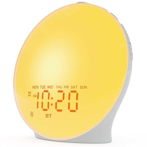 JALL Sunrise Alarm Clock White Noise Sound Machine with 22 Soothing Sounds, 17 NightLights, Bluetooth Speaker, Wake Up Light Alarm Clock for Bedrooms, Heavy Sleepers, Ideal Gift for Baby, Kids Seniors - Image 1