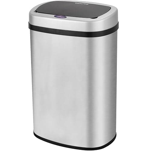 display4top Stainless Steel Automatic Touchless Kitchen Bathroom Sensor Bin,Trash Can,Touch Bin (58LRound) - Image 1