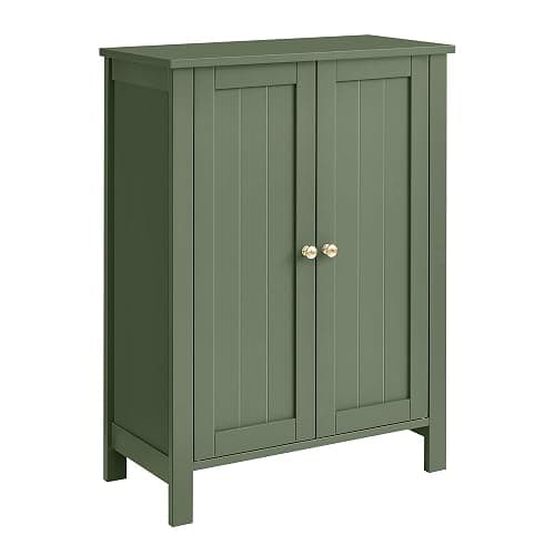 VASAGLE Floor Storage Cabinet, Freestanding Storage Unit with 2 Adjustable Shelves, for Bathroom Living Room Dining Kitchen, 11.8 x 23.6 x 31.5 Inches, Forest Green UBCB060C01 - Image 1