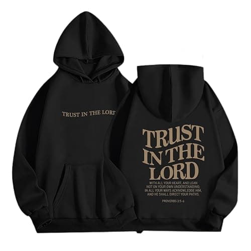 Tuislay Trust In The Lord Graphic Hoodies Christian Faith Sweatshirts For Women Bible Verse Religious Hoodie Pullover Tops - Image 1