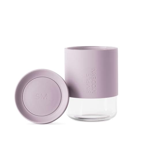 Simple Modern Clarity Cup | Glass Coffee Tumbler with 360° Lid and Silicone Sleeve | Iced Cold Brew and Tea Travel Mug | 12oz, Lavender Mist - Image 1