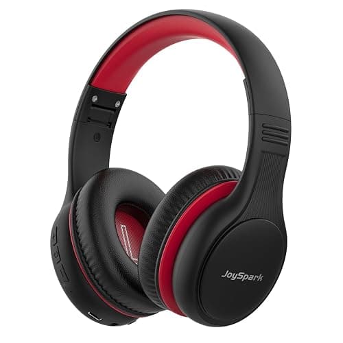 JoySpark Kids Bluetooth Headphones, 60 Hours Playtime, Bluetooth 5.4 Kids Headphones Wireless, Type-C Fast Charging, 85/94dB Volume Limited, Foldable Toddler Wireless Headsets with Mic-Black Red - Image 1