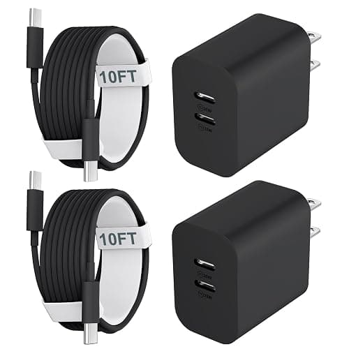 Fast Charger for 15 16 17 Pro Max, 10FT Long USB C to C Charging Cable Cord & 20W Dual Port USB C Fast Charger Block for Phone 17 16 15 Pro Max/17 16 15/15 Plus,Pad Pro 12.9"/11", Android Phone - Image 1
