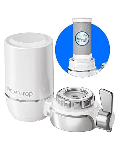 Waterdrop Water Filter for Sink Faucet, NSF Certified Water Purifier, 320 Gallon Tap Water Filter for Kitchen Sink, Reduces Chlorine, Lead-Free Material, Faucet Mount Water Filtration System, 1 Filter - Plastic - Basic Faucet with 1 Filter - Image 1