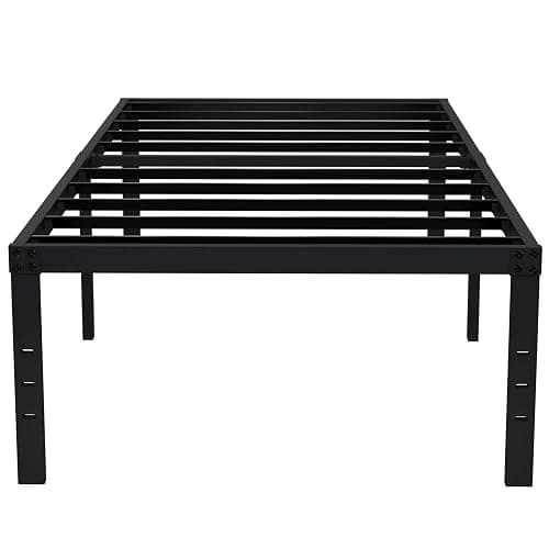 EMODA 18 Inch Twin XL Bed Frames No Box Spring Needed, Heavy Duty XL Twin Metal Platform Bed Frame with Tall Storage Space, Noise Free, Easy Assembly, Black - Image 1