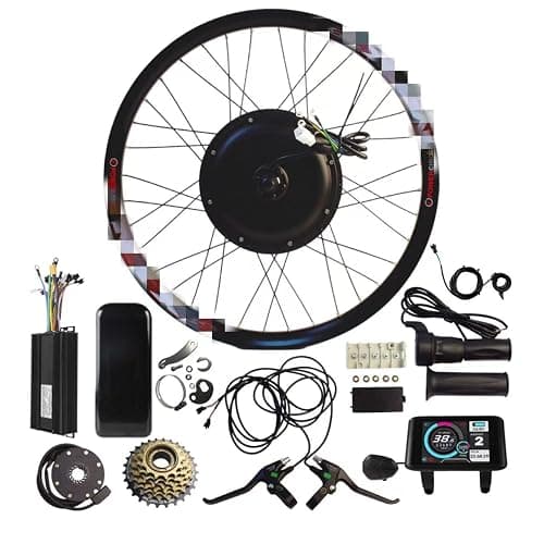 E-bike Conversion Kits, E-bike Rear Hub Kits 2000W52V Motor with 27.5'' Wheel, UKC1+ Display, 45A Controller, PAS, Brake, 20X Half Twist Throttle&130X Thumb Throttle, Controller Box, Main Cables - Image 1