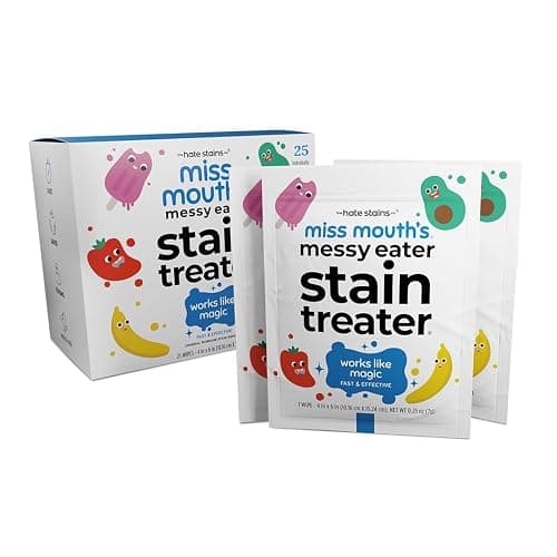 Miss Mouth's Messy Eater Stain Treater Wipes - 25 Pack Stain Remover - Newborn & Baby Essentials - No Dry Cleaning Food, Grease, Coffee Off Laundry, Underwear, Fabric - Image 1
