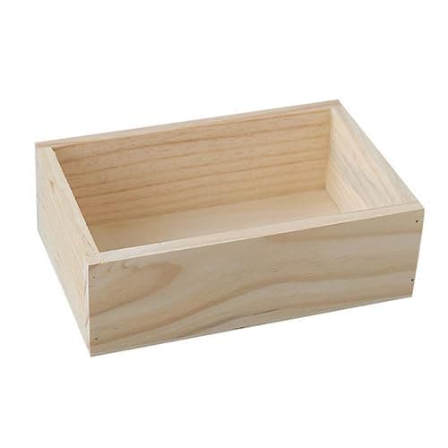 LONG TAO 7.5"×5"×2.4" Wood Succulent Planter Plant Container Storage Box | Wood Organizer Holding Bottles Items Window Boxes Rectangular Flower Bed Pot Storage Box for Indoor Outdoor Home Venue Decor - Image 1