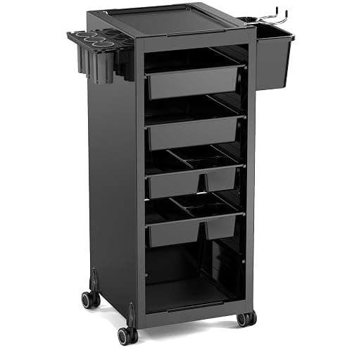 OmySalon Salon Trolley Cart with Wheels & 6 Drawers, Hair Cart Organizer for Stylist Hairdresser, Salon Cabinet Station for Barbershop Beauty Spa - Image 1