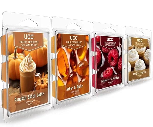 UCC Plant Based All Natural Wax Melts, Strong Fragrance, Long Lasting Premium Soy Scented Melts Cubes, Wax Melts Tarts, Colored Wax Melt - 4 Pack - Image 1
