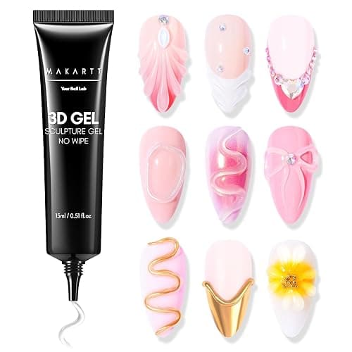 Makartt 3D Gel Nail Art Skulptur-Nagelgel für DIY-Design | 15g Klar, Klebt Strasssteine & Charms, 60s Aushärtung, Flexibel & Langlebig, Ideal für Modellieren & Gestalten - Image 1