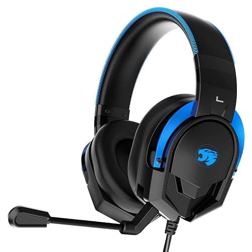 IMYB A88 Gaming Headset with Microphone, Stereo Wired Noise Cancelling Over-Ear Headphones with Mic for Pc, Ps5, Xbox One Series X/s, Ps4, Computer, Laptop, Mac, Nintendo, Gamer (Blue) - Image 1