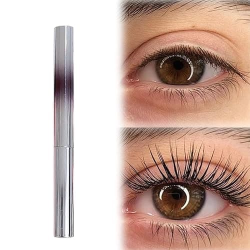 Iron Wand Mascara, New Brushless Metal Wand Mascara Black Washable Metal Mascaras, Waterproof Long-Lasting 3D Curling Eyelash Iron Mascaras with No Flaking (Brown) - Image 1