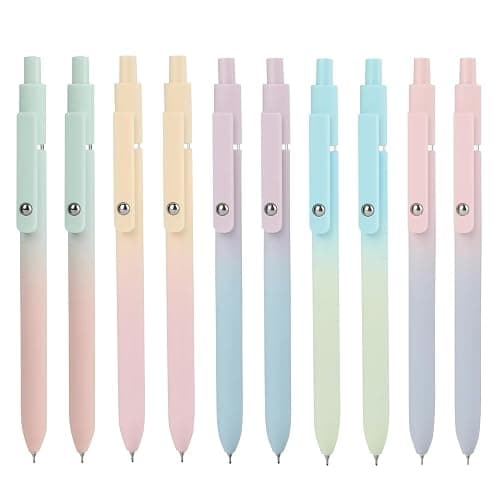 Ddaowanx Gel Pens Set,10 Pcs 0.5mm Retractable Quick Dry Black Ink Pens | Fine Point Smooth Writing Pens for Journaling,Cute Stationery Office&School Supplies,Gifts for Women Stocking Stuffers - Image 1
