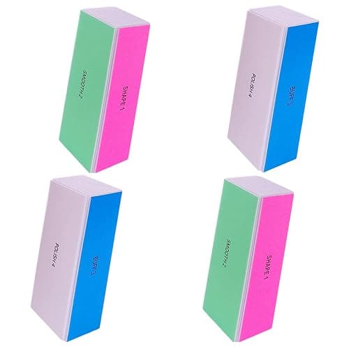4 Way Nail Buffer Block (4 Pcs), Nail Shine Buffers Blocks Files for Natural and Acrylic Nails Smoother Buffing Block Polisher Fingernail File Buffer 120/240/600/3000 Grit for Buffing Shinning - Image 1