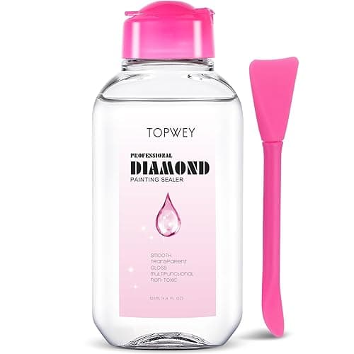 Diamond Painting Sealer, Topwey Diamond Painting Adhesive with Applicator Helps retain Your Diamond Sparkle, Also Applicable to Puzzles for Adults (125 ML 4.4 Fl Oz) - Image 1