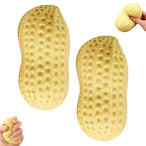 2PCS Peanut Squishies Toys, Peanut Squishy Slow Rising Stress Relief Toy, Soft Squeeze Fidget Hand Toy, Cute Peanut Squishy Relief Anxiety Toys for Adults - Image 1