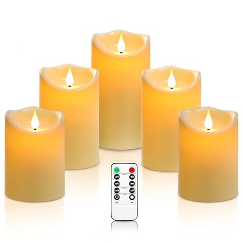 Da by flameless Candles,LED Candles Battery Candle Height 10cm × 2, 13.5cm × 2, 16.5cm × 1; Diameter 8cm; 5PCS Latest Style Battery Candle - Image 1