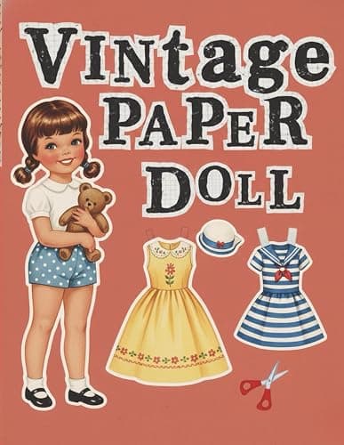 Vintage Paper Doll: Classic 1950s Cut-Out Dolls Collection: A Charming Retro Paper Doll Book for Collectors, Artists, and Vintage Lovers — Includes Beautiful Dresses and Accessories to Cut and Play - Image 1