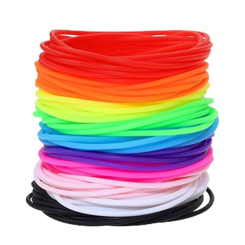 PENTA ANGEL Silicone Jelly Bracelet 30Pcs 10 Colors Adult Size Retro Neon 80s Style Costume Wrist Band Elastics for Men Women Party Favors - Image 1
