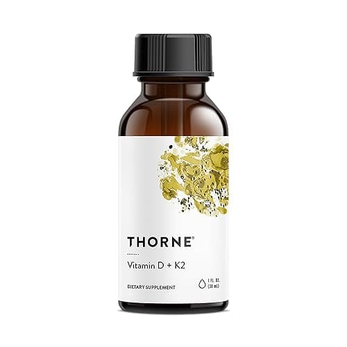 Thorne Vitamin D + K2 Liquid with a Metered Dispenser, 600 Servings | Vitamins D3 & K2 (MK-4) Supplement, Supports Bone Health, Healthy Immune Function & Heart Health*, NSF Contents Certified - Image 1