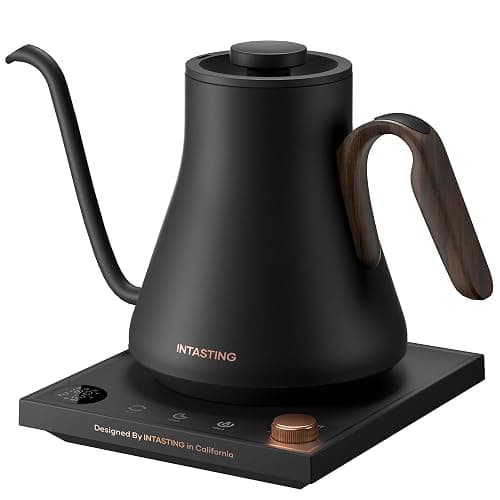 INTASTING Gooseneck Electric Kettle with 1℉ Temperature Control, 0.9 Liter | Fast Heating, Stainless Steel Interior, for Pour Over Coffee, Tea & Boiling Water, Keep Warm, Auto Shut-Off, Matte Black - Image 1