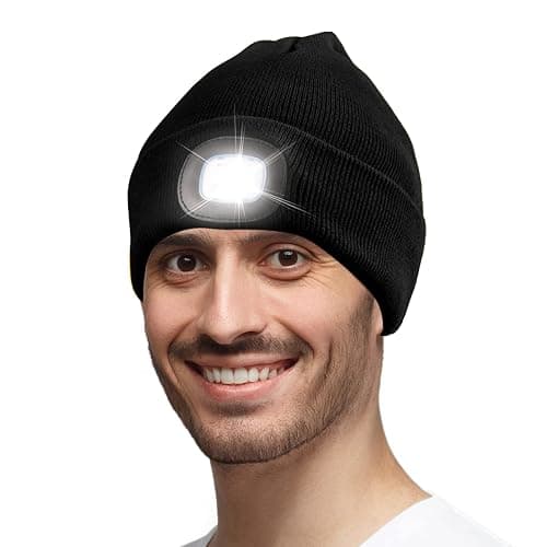 Gifts for Men,Unisex LED Beanie Hat with Light Toque Gift Idea for Dad,Father,Husband,Boyfriend,Mechanic,Stocking Stuffers - Image 1