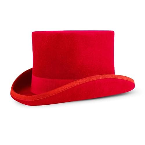 Punctualgood Wool Felt Top Hat Victorian Mad Hatter 6" Magic Hat Gentlemen Performing Jazz Caps Rock Hat for Men Women Gift - Image 1