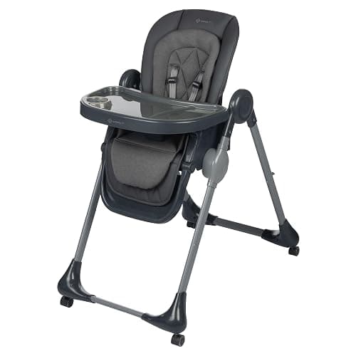 Safety 1st Olea 3-in-1 High Chair for Newborn to Toddler | Kitchen Booster Chair Mode, Adjustable, Recline, Easy-to-Clean Design, Swivel Wheels – Mineral Graphite - Image 1