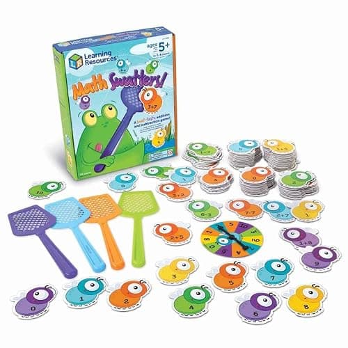 Learning Resources CA Mathswatters Addition & Subtraction Game - 99 Pieces, Age 5+ Math Games for Kids, Preschool Math, Kindergartner Learning Games, Multicolor - Image 1